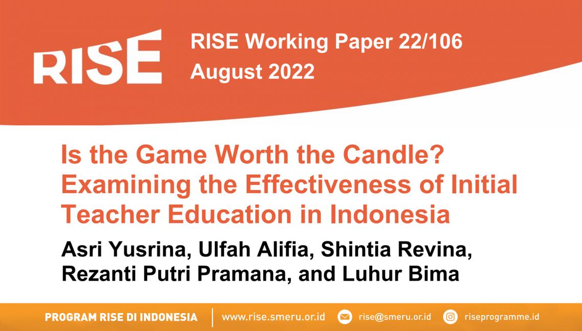 Is the Game Worth the Candle? Examining the Effectiveness of Initial Teacher Education in